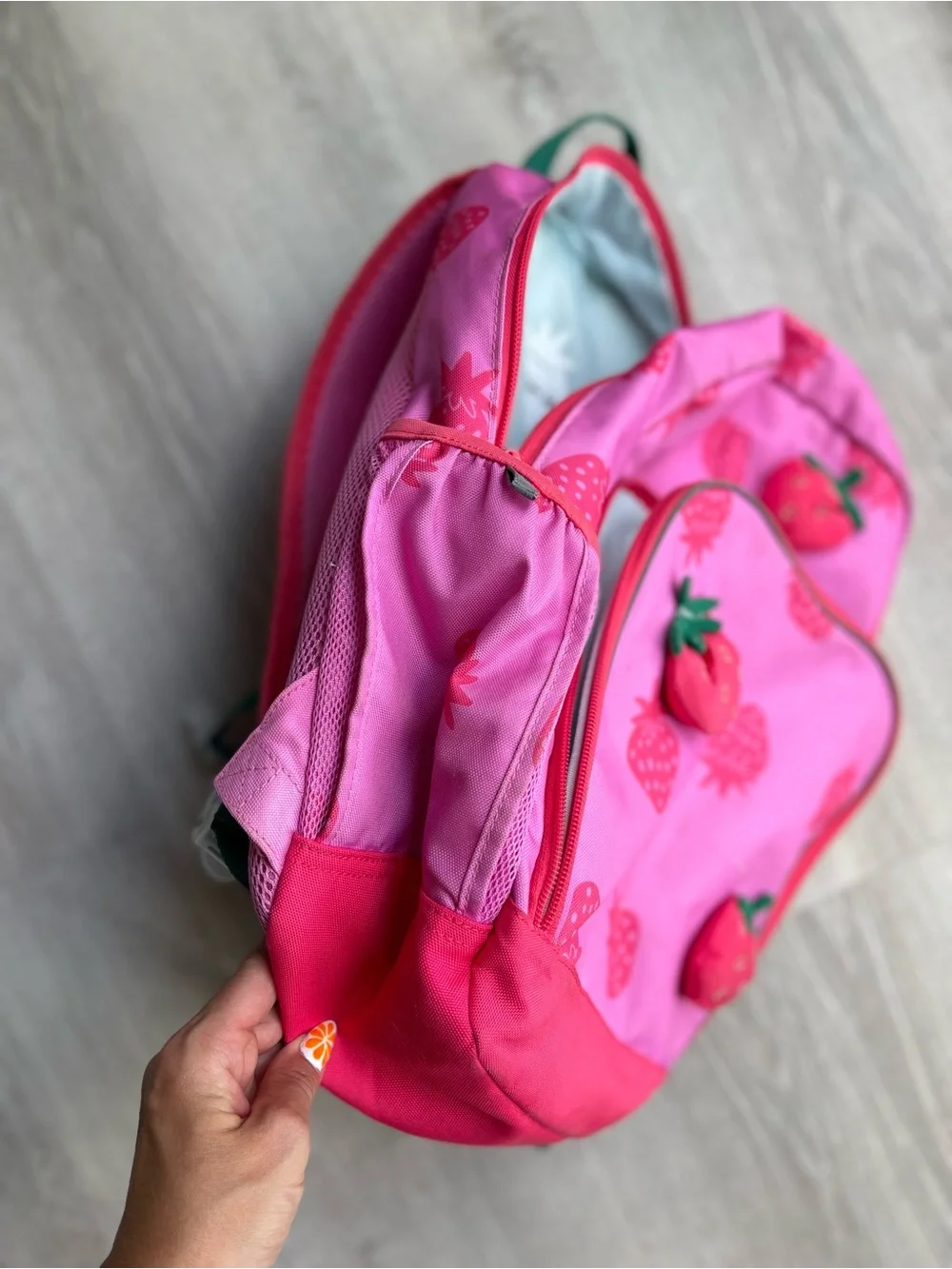 Cat & Jack Pink Strawberry Backpack, Lunchbox & Bottle Set